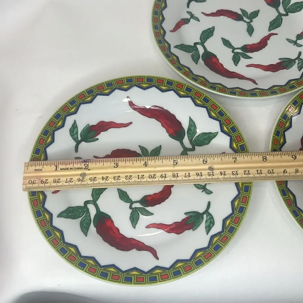 Godfinger & Co Pepper Saucer Salad Dessert Appetizer Plate 7 1/2 In Round Set 3